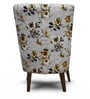 Leon Fabric Wing Chair in Grey Colour