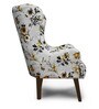 Leon Fabric Wing Chair in Grey Colour