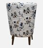 Leon Fabric Wing Chair In Grey & Blue Print