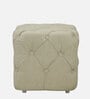 Leona Chesterfield Pouffe in Beige Colour