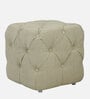 Leona Chesterfield Pouffe in Beige Colour