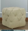Leona Chesterfield Pouffe in Beige Colour