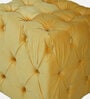 Leona Velvet Chesterfield Pouffe in Yellow Colour