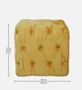 Leona Velvet Chesterfield Pouffe in Yellow Colour