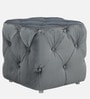 Leona Velvet Pouffe in Fossil Grey Colour