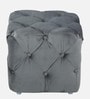 Leona Velvet Pouffe in Fossil Grey Colour