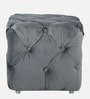 Leona Velvet Pouffe in Fossil Grey Colour
