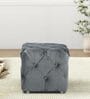 Leona Velvet Pouffe in Fossil Grey Colour