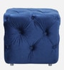 Leona Velvet Pouffe in Royal Blue Colour