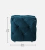 Leona Velvet Pouffe in Teal Blue Colour