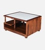 Leonora Sheesham Wood Coffee Table in Honey Oak Finish With Quartz Top Leonora Sheesham Wood Coffee Table in Honey Oak Finish With Quartz Top