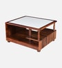 Leonora Sheesham Wood Coffee Table in Honey Oak Finish With Quartz Top Leonora Sheesham Wood Coffee Table in Honey Oak Finish With Quartz Top
