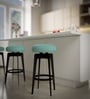 Lesbos Justo Fabric Bar Stool in Teal Colour