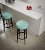 Lesbos Justo Fabric Bar Stool in Teal Colour