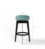 Lesbos Justo Fabric Bar Stool in Teal Colour