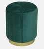 Anadia Velvet Pouffe In Green Colour