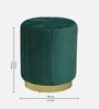 Anadia Velvet Pouffe In Green Colour