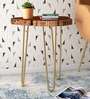 Lester Solid Wood End Table In Brass Finish