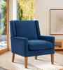 Leston Boucle Fabric Lounge Chair In Blue Colour