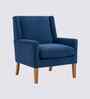 Leston Boucle Fabric Lounge Chair In Blue Colour