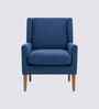 Leston Boucle Fabric Lounge Chair In Blue Colour