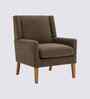 Leston Boucle Fabric Lounge Chair In Brown Colour