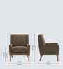 Leston Boucle Fabric Lounge Chair In Brown Colour