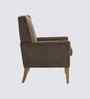 Leston Boucle Fabric Lounge Chair In Brown Colour