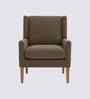 Leston Boucle Fabric Lounge Chair In Brown Colour