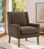 Leston Boucle Fabric Lounge Chair In Brown Colour