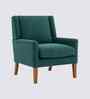 Leston Boucle Fabric Lounge Chair In Green Colour