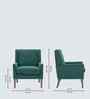 Leston Boucle Fabric Lounge Chair In Green Colour