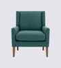 Leston Boucle Fabric Lounge Chair In Green Colour