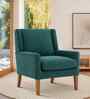 Leston Boucle Fabric Lounge Chair In Green Colour