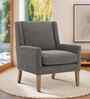 Leston Boucle Fabric Lounge Chair In Grey Colour