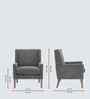 Leston Boucle Fabric Lounge Chair In Grey Colour