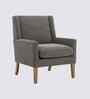 Leston Boucle Fabric Lounge Chair In Grey Colour