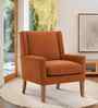 Leston Boucle Fabric Lounge Chair In Orange Colour