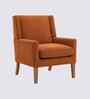 Leston Boucle Fabric Lounge Chair In Orange Colour