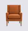 Leston Boucle Fabric Lounge Chair In Orange Colour