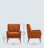 Leston Boucle Fabric Lounge Chair In Orange Colour