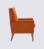 Leston Boucle Fabric Lounge Chair In Orange Colour