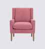 Leston Boucle Fabric Lounge Chair In Pink Colour