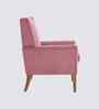 Leston Boucle Fabric Lounge Chair In Pink Colour