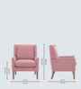 Leston Boucle Fabric Lounge Chair In Pink Colour
