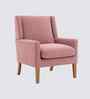 Leston Boucle Fabric Lounge Chair In Pink Colour