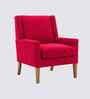 Leston Boucle Fabric Lounge Chair In Red Colour