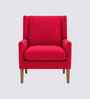 Leston Boucle Fabric Lounge Chair In Red Colour