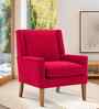 Leston Boucle Fabric Lounge Chair In Red Colour