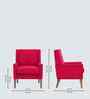 Leston Boucle Fabric Lounge Chair In Red Colour